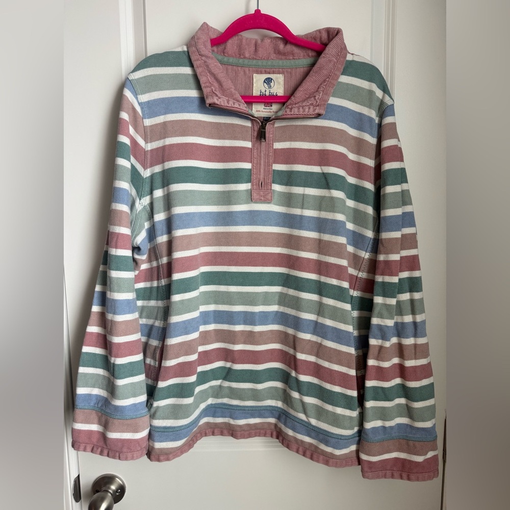 Fat Face Multicolor Striped Half-Zip Pullover